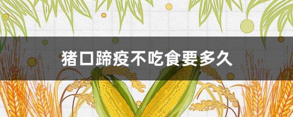 猪口蹄疫不吃食要多久？