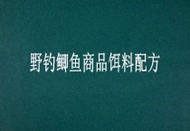 野钓鲫鱼商品饵料配方