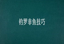 钓罗非鱼技巧