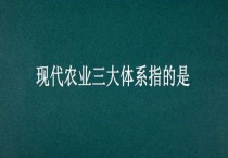 现代农业三大体系指的是