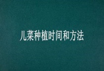 儿菜种植时间和多久？