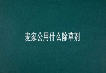 麦家公用什么除草剂