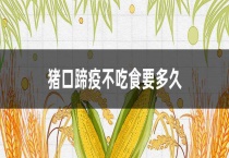 猪口蹄疫不吃食要多久？