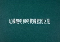 过磷酸钙和钙镁磷肥的区别？