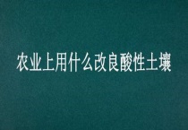 农业上用什么改良酸性土壤