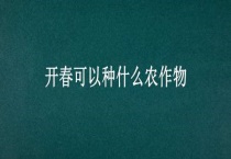 开春可以种什么农作物