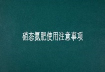 硝态氮肥使用注意事项