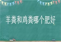 羊粪和鸡粪哪个肥好