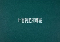 叶面钙肥有哪些？