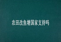 农田改鱼塘国家支持吗？