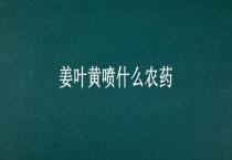 姜叶黄喷什么农药