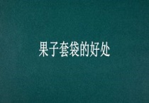 果子套袋的好处
