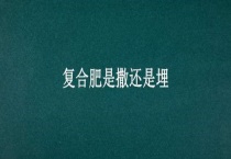 复合肥是撒还是埋