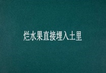 烂水果直接埋入土里