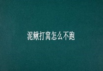 泥鳅打窝怎么不跑