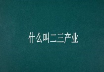 什么叫二三产业