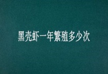 黑壳虾一年繁殖多少次