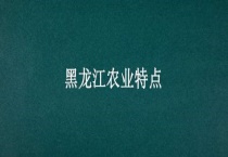 黑龙江农业特点