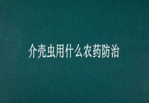 介壳虫用什么农药防治