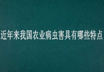 近年来我国农业病虫害具有哪些特点
