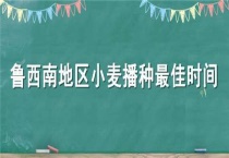 鲁西南地区小麦播种最佳时间