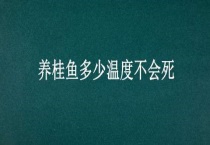 养桂鱼多少温度不会死