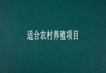适合农村养殖项目