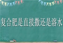 复合肥是直接撒还是溶水