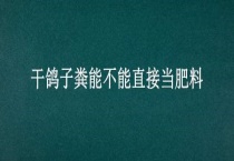 干鸽子粪能不能直接当肥料