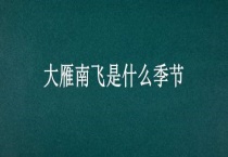 大雁南飞是什么季节