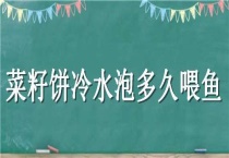 菜籽饼冷水泡多久喂鱼