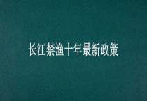 长江禁渔十年最新政策