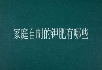 家庭自制的钾肥有哪些？