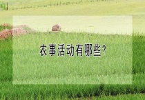 农事活动有哪些？