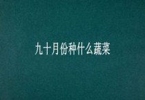 九十月份种什么蔬菜