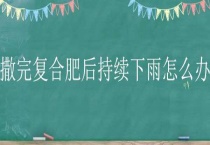 撒完复合肥后持续下雨怎么办？